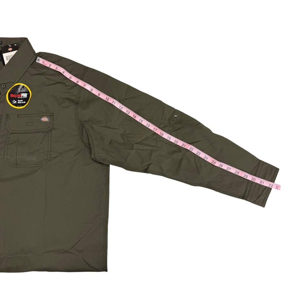 Dickies Mens 2XL Ranger Ripstop Workshirt Relaxed Fit DuraTech RepelPRO Olive - Picture 9 of 9